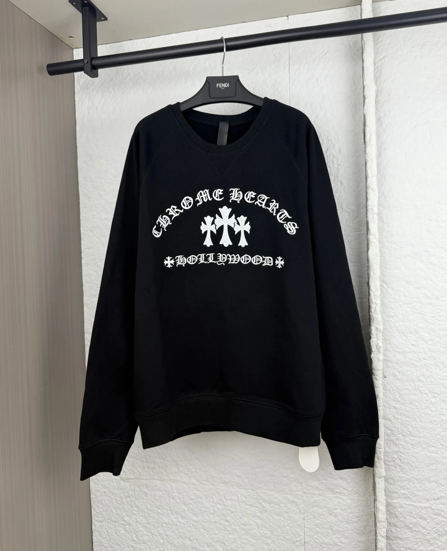 P410 Chrome Hearts Chrome Hearts Sanskrit Cross Embroidery Round Neck Sweatshirt S/M/L/XL
